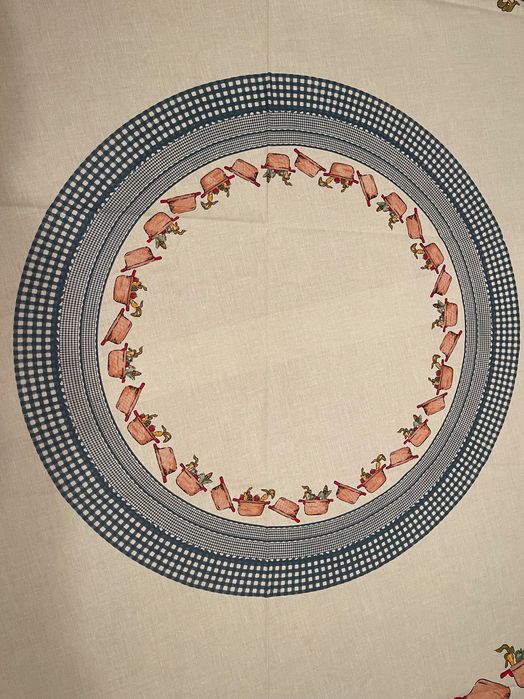 Toalha de mesa redonda com motivos de cozinha