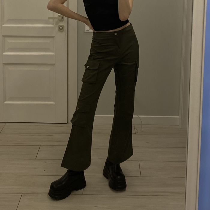 Штаны клеш cargo pants боюки карго широкие