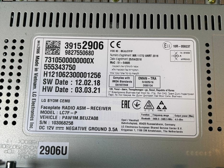 Nawigacja wyświetlacz Opel Crossland X Lift