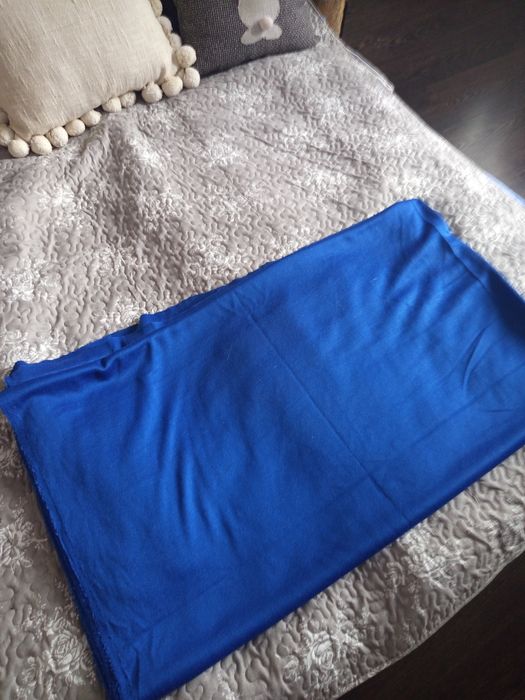 Ткань трикотаж синего  цвета