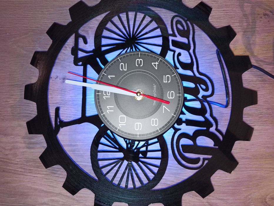 Relógio parede vinyl bicicleta estrada btt roda LED