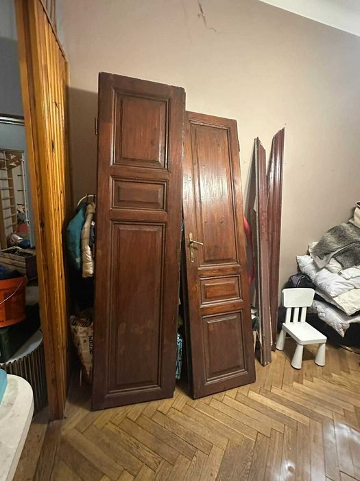 2-skrzydłowe drzwi ze starej kamienicy - 3 sztuki (różne)