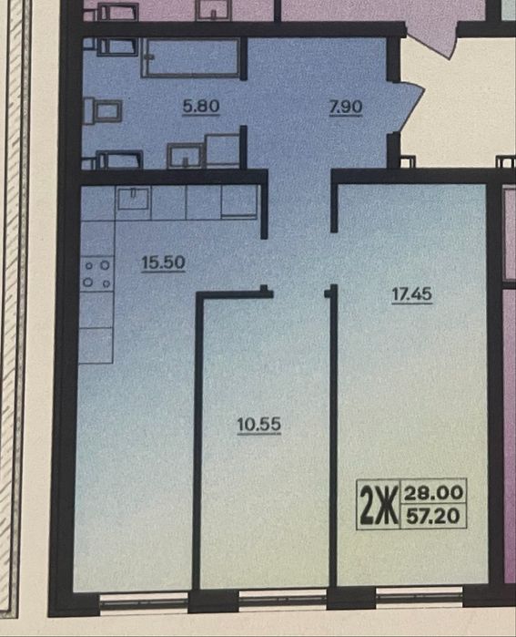 2-rooms apartment apartment by the address st. Marselskaya (area 57 m²) - Atlanta.ua - photo 5