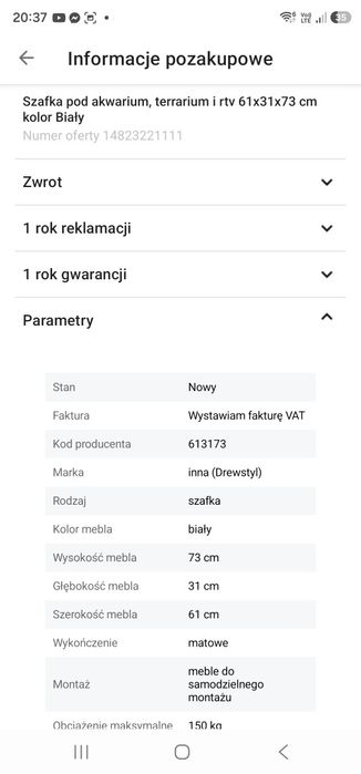 Szafka pod akwarium / telewizor