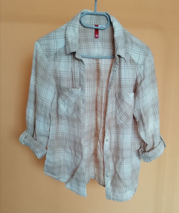 Beżowa koszula w kratę H&M hm