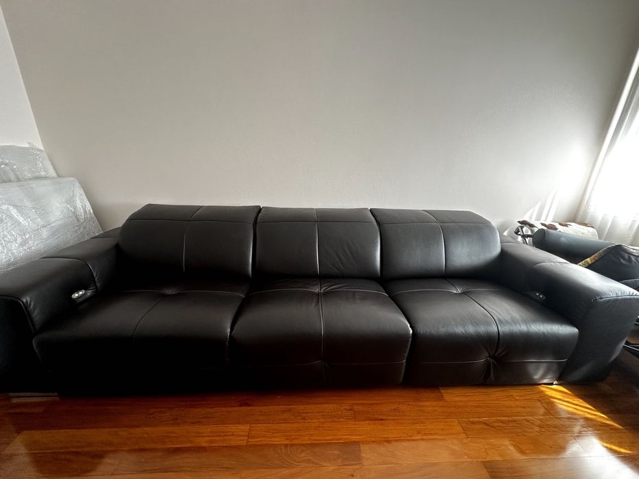 Sofás elétricos em pele Castanho