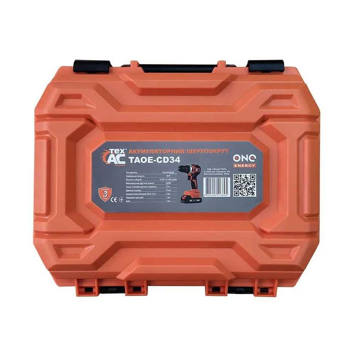 Шуруповерт аккумуляторный бесщеточный TexAC TAOE-CD34 (34 Нм, 2 акб)
