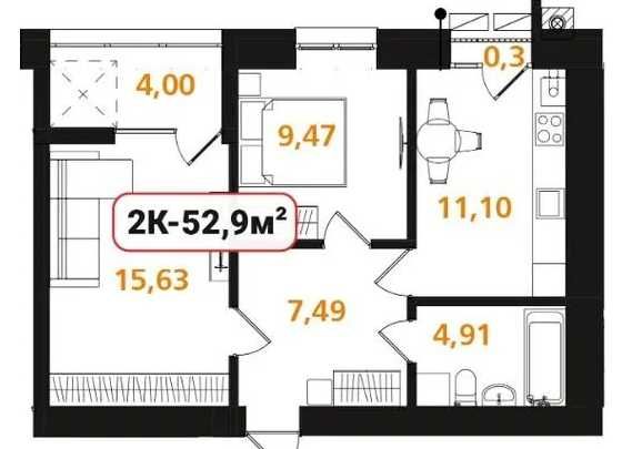 Продаж 2 кім квартири, Опришівська Слобода, середній поверх.