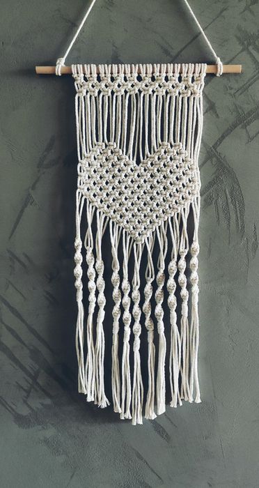 Makrama serce makatka handmade