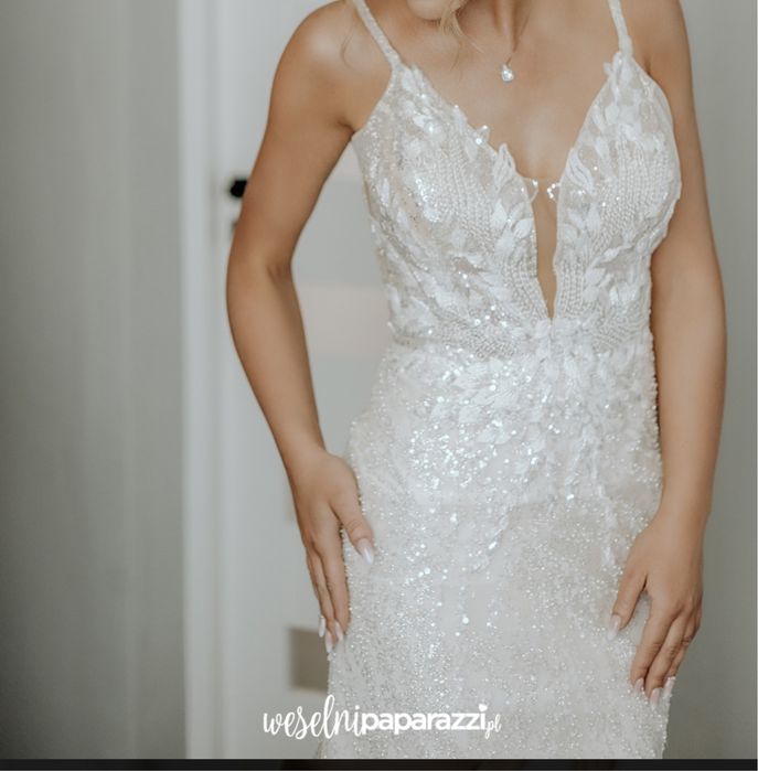 Suknia ślubna rybka błyszcząca