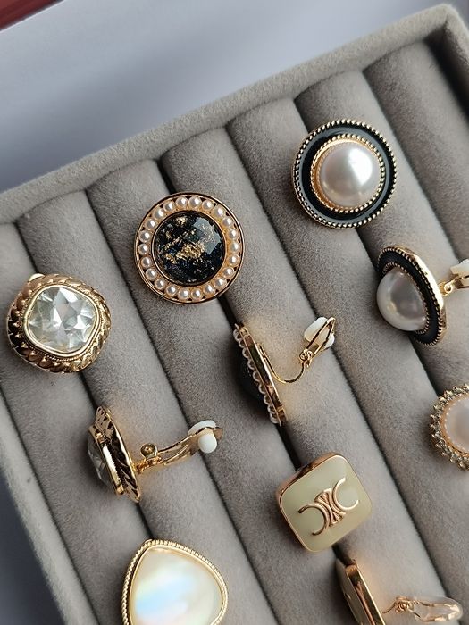 Клипси Сережки святкові,Кафи  Кліпси прокол не потрібен