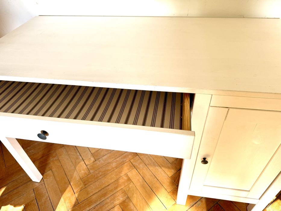 Biurko IKEA Hemnes biała bejca 120x55 drewniane
