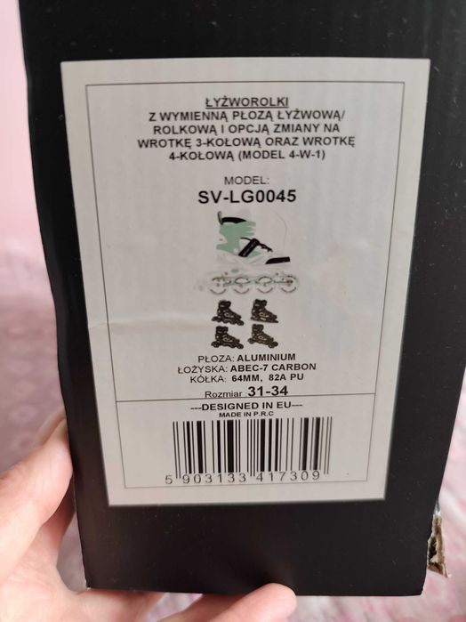 Łyżworolki z wymienną płozą dla dziecka