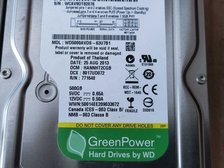 Dysk twardy 500 GB Western Digital używany