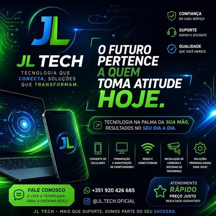 Reparos Rápidos e Confiáveis com a JL Tech. Ou, outra opção: Devolva Vida ao Seu Equipamento com a JL Tech.