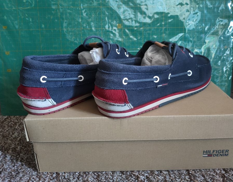 Мужские синие замшевые топсайдеры Tommy Hilfiger 45р, туфли мокасины