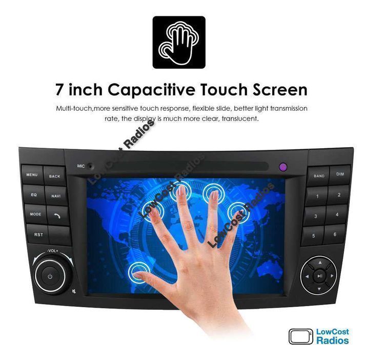 Auto Rádio GPS Mercedes Class E W209 W219 w211 | 7" | ANDROID 15 | BT, USB, Wifi | CARPLAY • ANDROID AUTO