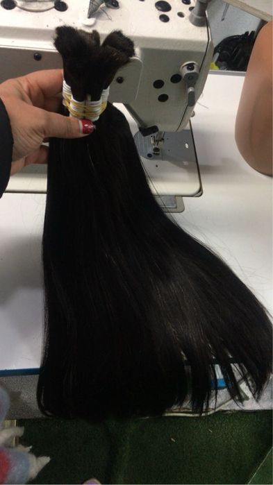 Cabelo liso humano fio fio 60cm