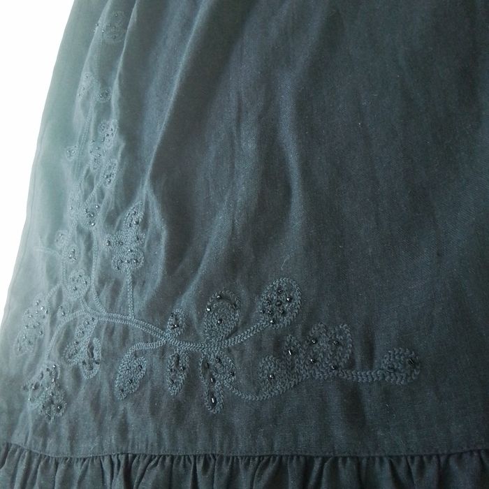 Czarna 100% lniana spódnica na gumce . Rozm. 22 /5XL/ 50.Pas 100 130cm