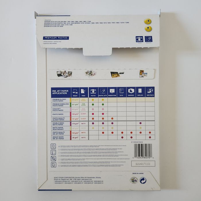 Фотопапір Epson Premium Glossy Photo Paper  A4