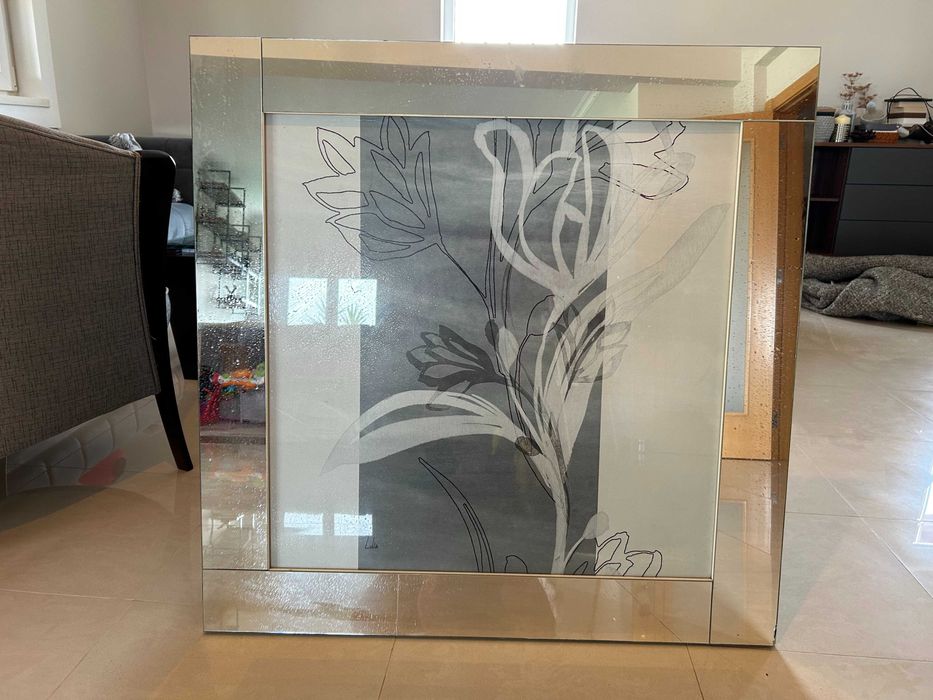 Quadro com moldura espelhada (0,90m x 0,90m)