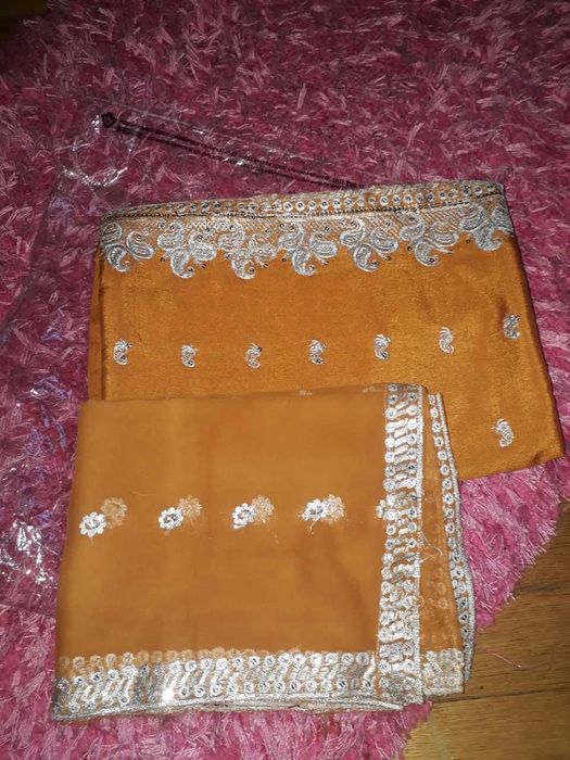 Сари + шаль, натуральная ткань