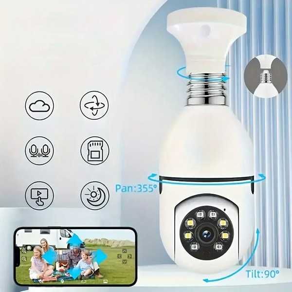 Câmara Smart WiFi D115 360° E27 2.4/5GHz - Novo - Envio Grátis
