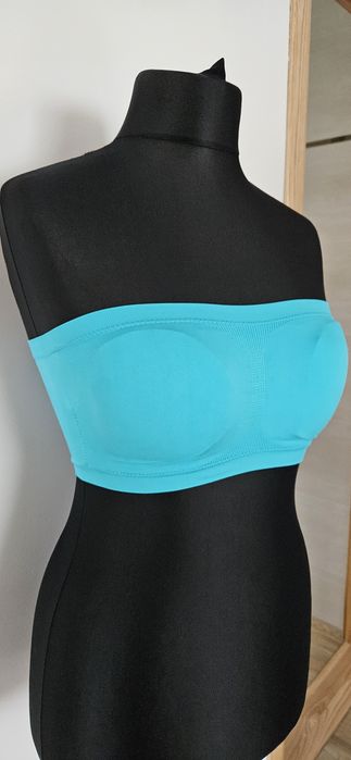 Niebieska opaska top croptop s - m jak nowy krotka bluzeczka z miseczk