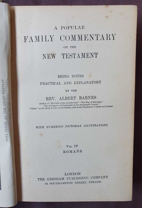 Livro antigo NEW TESTAMENT, Rev. A. Barnes, Gresham Publishing, London