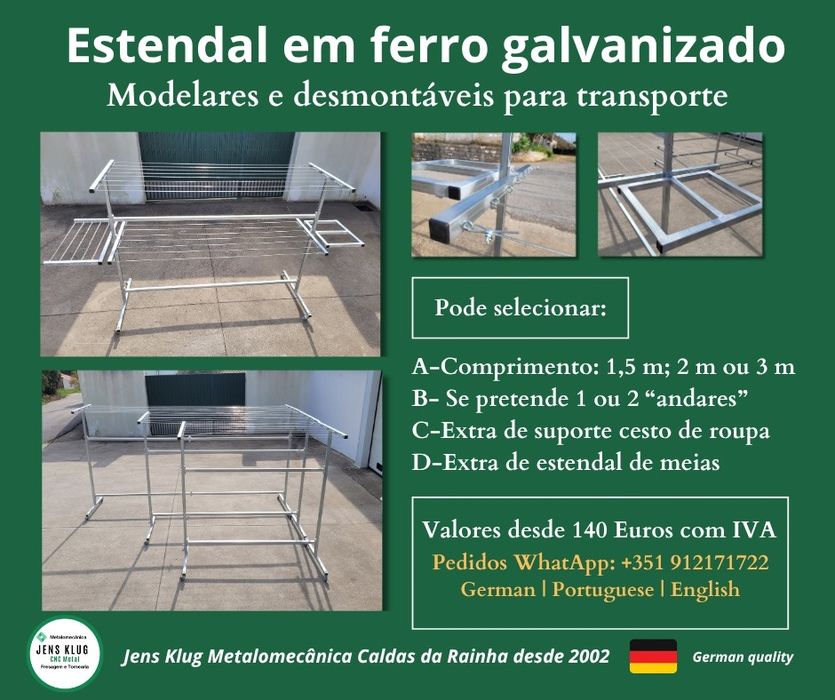 Estendal de roupa em Tubo galvanizado