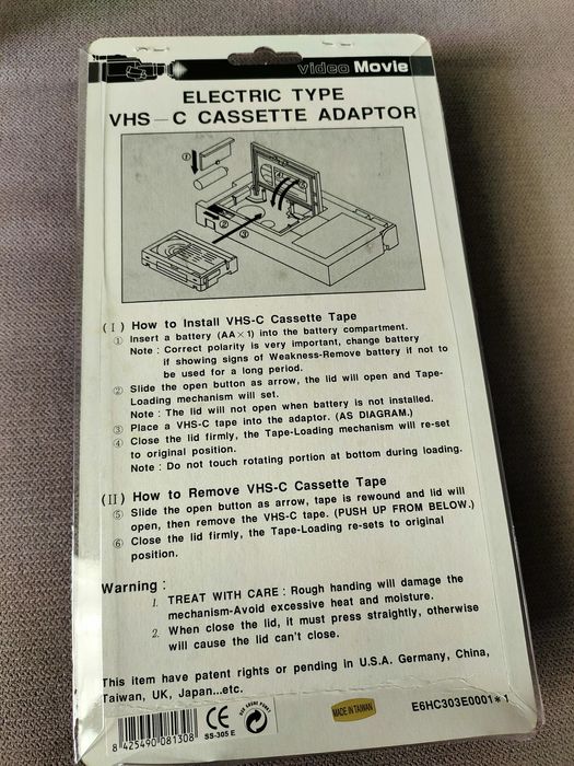 Adaptador VHS-C Novo, presente surpresa ideal