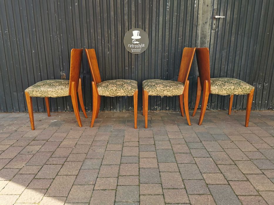 Krzesła ART DECO H-214 proj. J. Halabala, Czechosłowacja 30-50, Retro