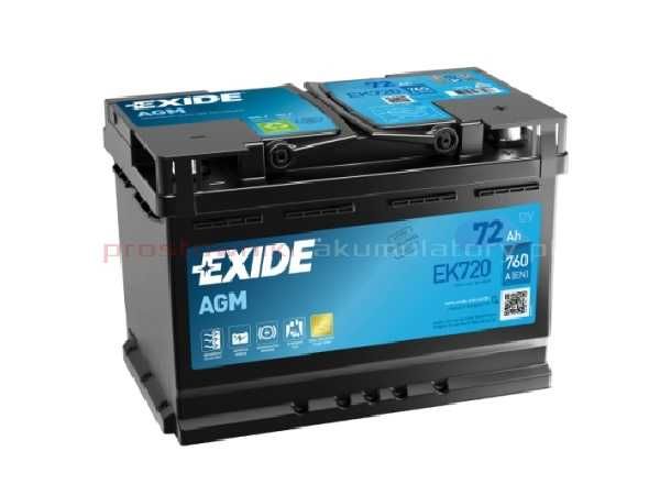 Akumulator Exide 72Ah 760A EK720 AGM Start Stop Grunwaldzka 33