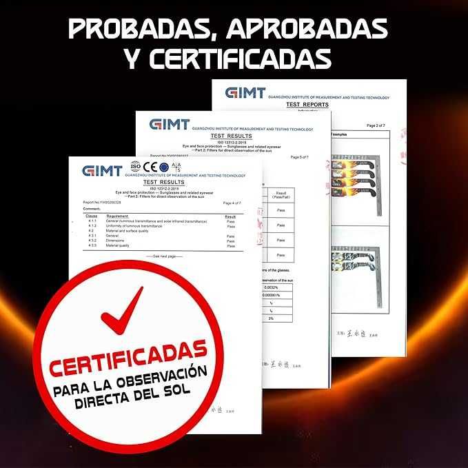 Óculos de Proteção para Eclipse Solar certificados