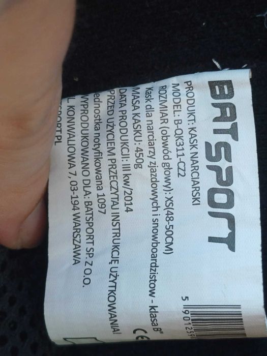 Kask Narciarski BATSPORT XS 48-50cm