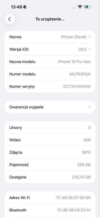 Iphone 15 pro max 256gb. Tytan