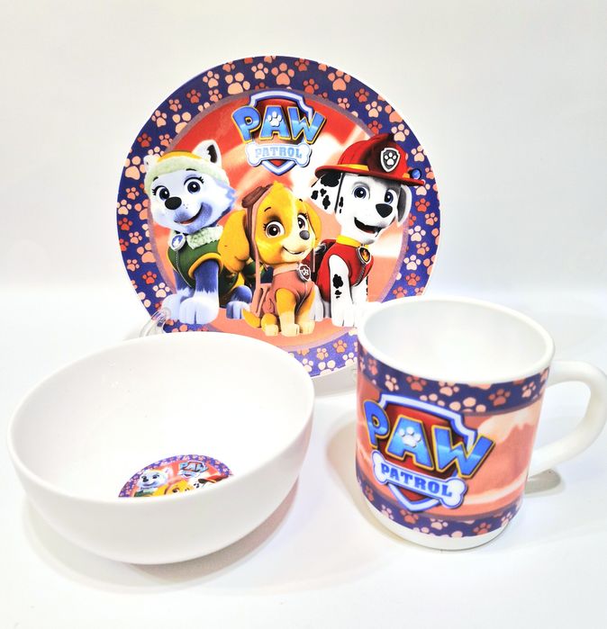 Дитячий набір посуду "Щенячий патруль"для дівчинки