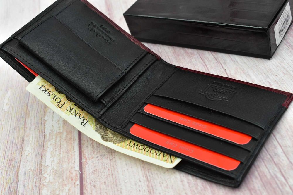 Portfel męski skórzany Pierre Cardin Nero Rosso