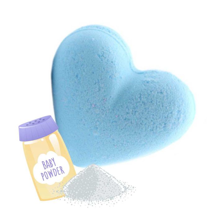 Musująca Kula do Kąpieli Serce 70 g Puder Dziecięcy