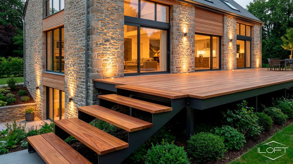 Estrutura metálica "PORTY" de 5 degraus para escada exterior em 1 hora