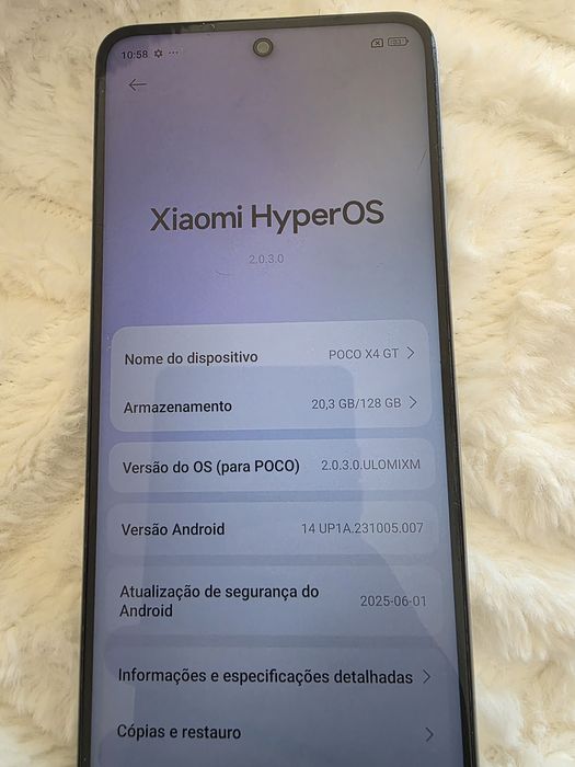 Vendo POCO X4 GT 5G com 8GB de RAM e 128GB de armazenamento.