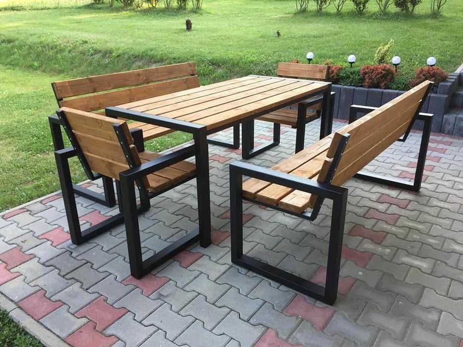Nowoczesne meble ogrodowe SQUARE / ławka ogrodowa / stół ogrodowy