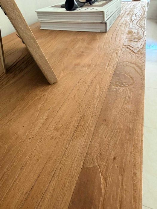 Consola aparador movel madeira macica teca rustico gavetas