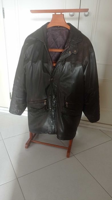 Casaco de cabedal masculino