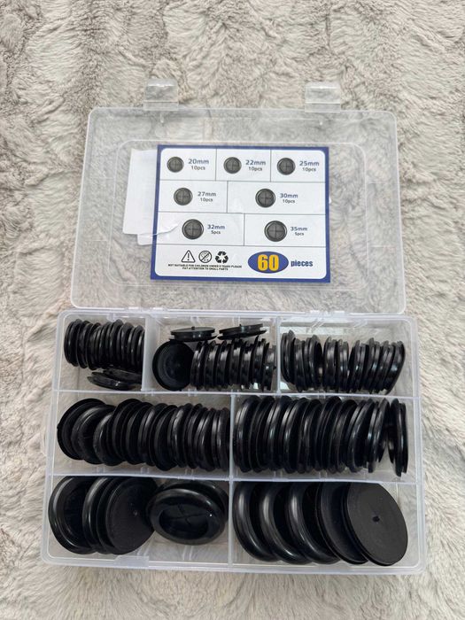 Набір заглушок для труб 60шт 20-35мм пластикові меблеві вставки