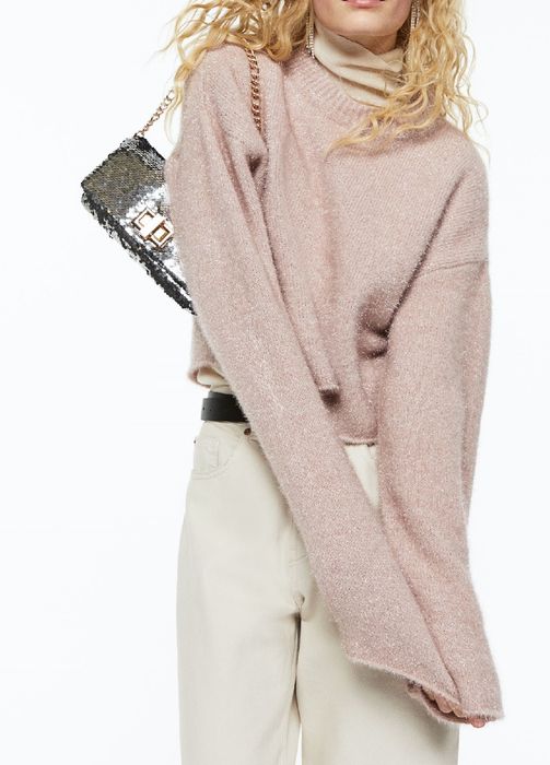 Пухнастий блискучий светр h&m