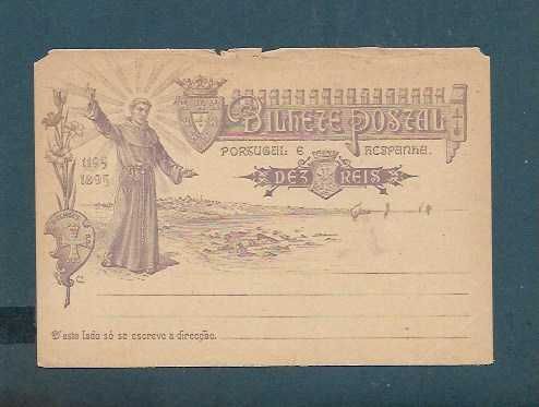 Postal Antigo - 1895 - SANTO ANTÓNIO - filatelia - selos