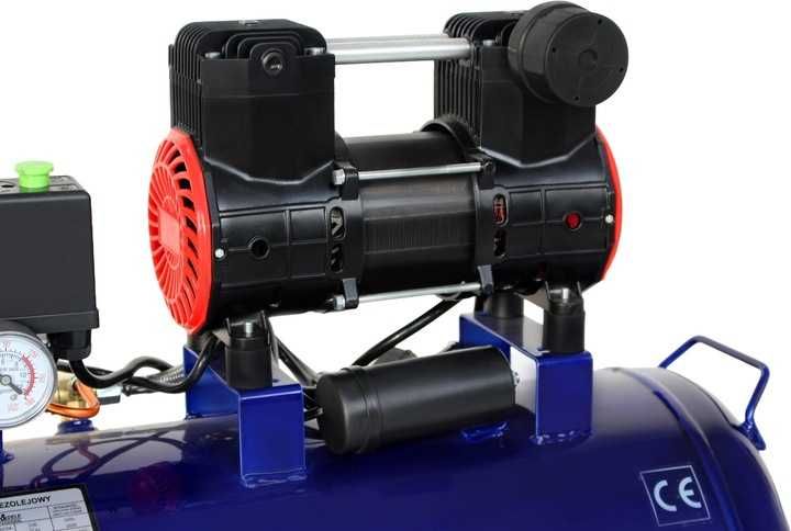 Kompresor Bezolejowy Sprężarka 50L 1500W 230V 2800 RPM Cichy New Mod*
