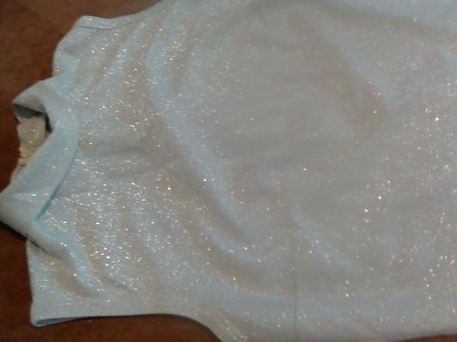 brokatowa bluzka krótki rękaw, golfik C&A