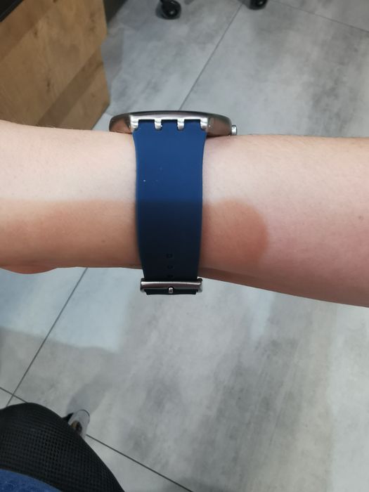 Zegarek swatch skin irony super stan srebrny granatowy